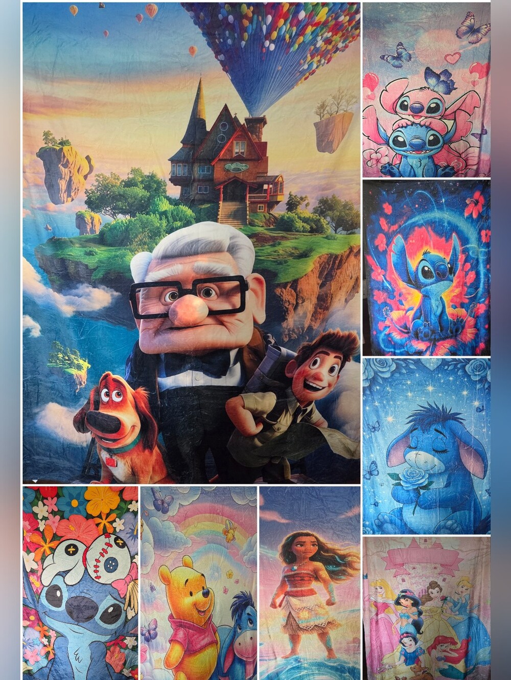 Disney Stitch & MORE Throws Printed  Pixar 60x80 Cuddle Blanket Vibrant Plush